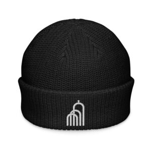 Weißes Logo - Fischermütze