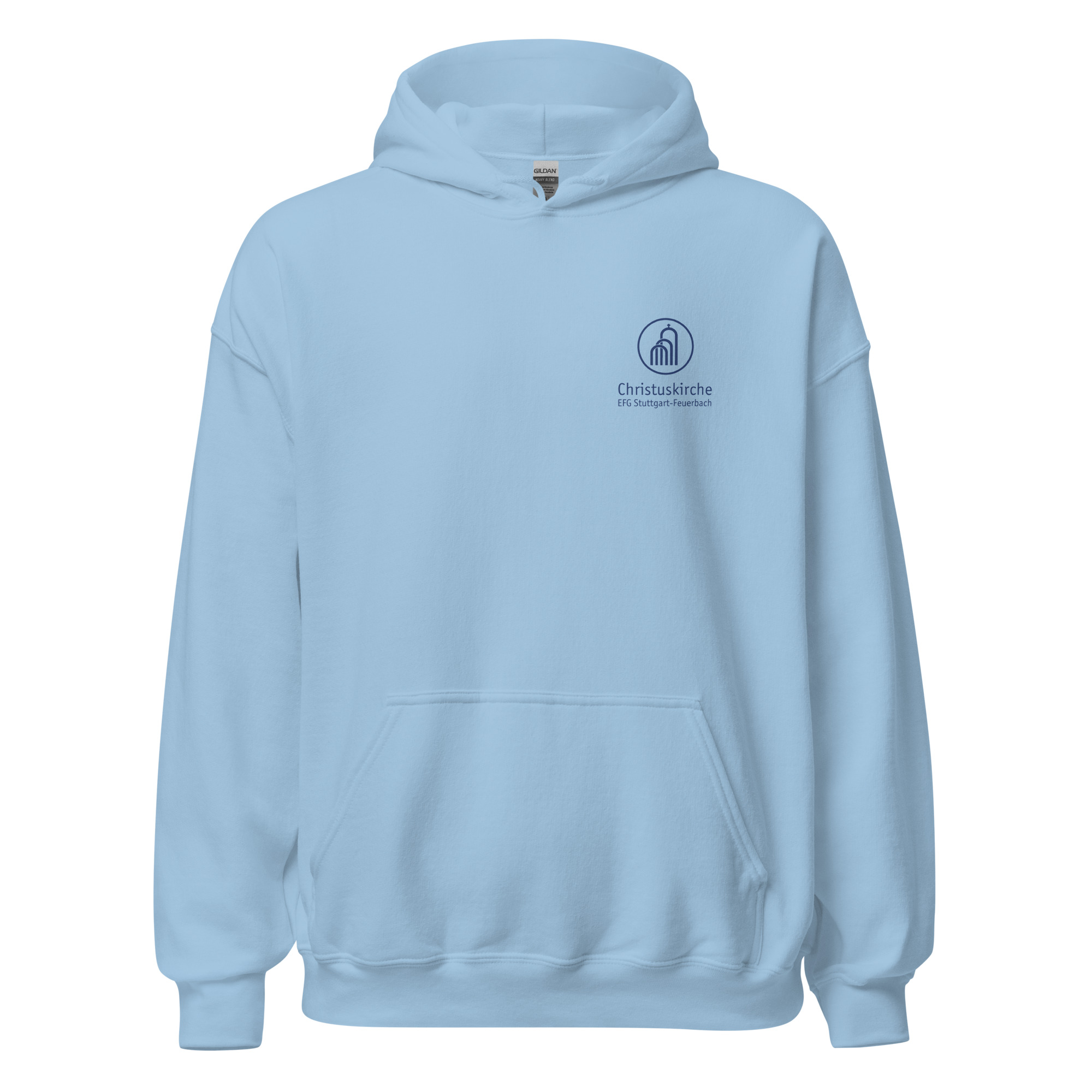 Blaues Logo - Unisex-Kapuzenpullover – Bild 4