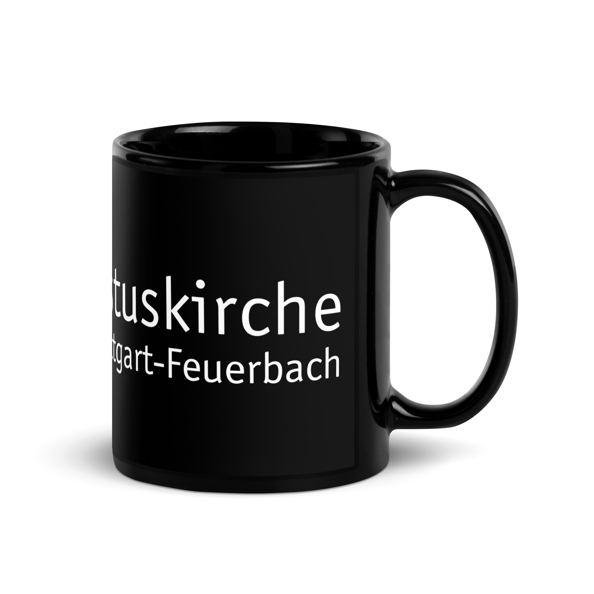 Weißes Logo - Schwarze glänzende Tasse – Bild 1