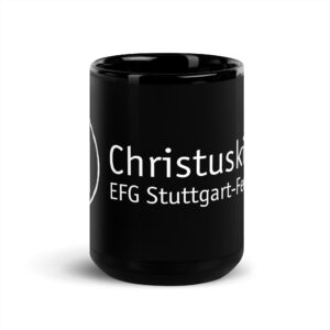 Weißes Logo - Schwarze glänzende Tasse – Bild 6