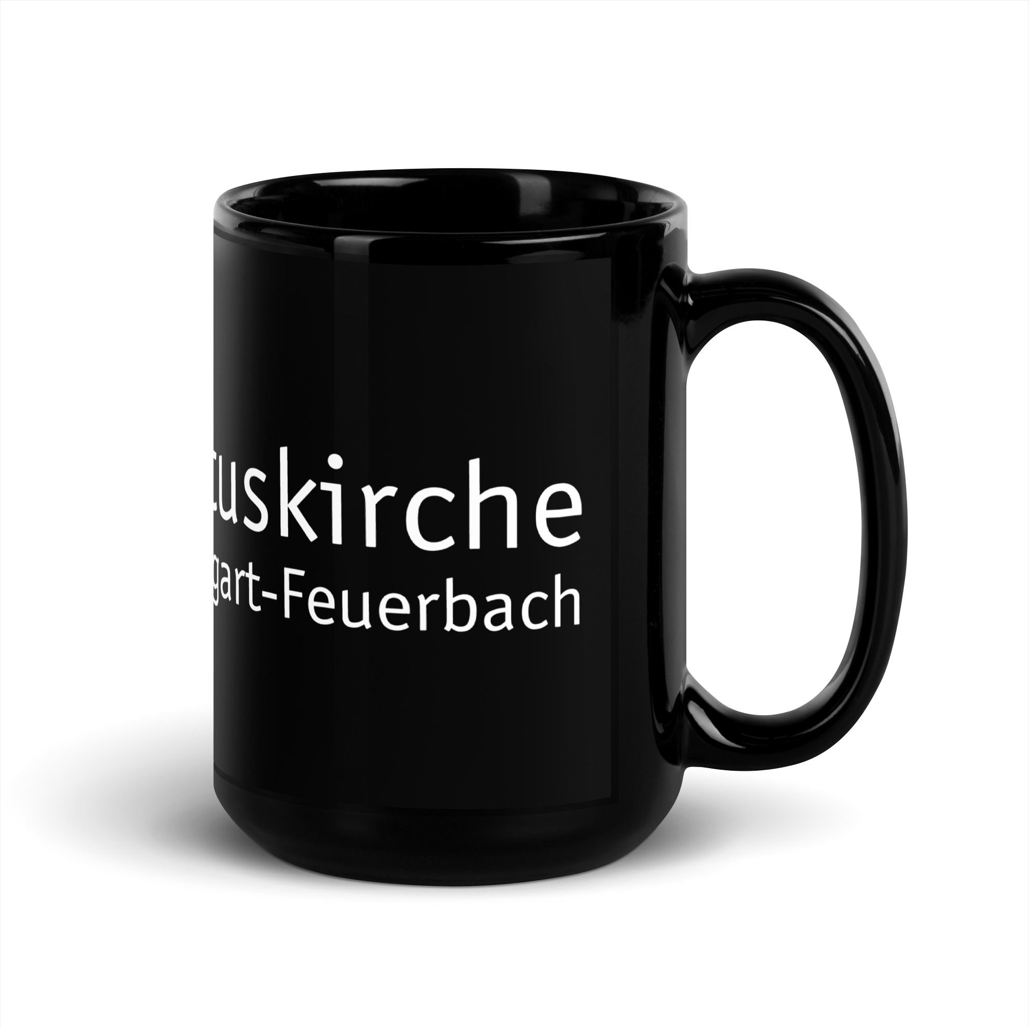 Weißes Logo - Schwarze glänzende Tasse – Bild 5