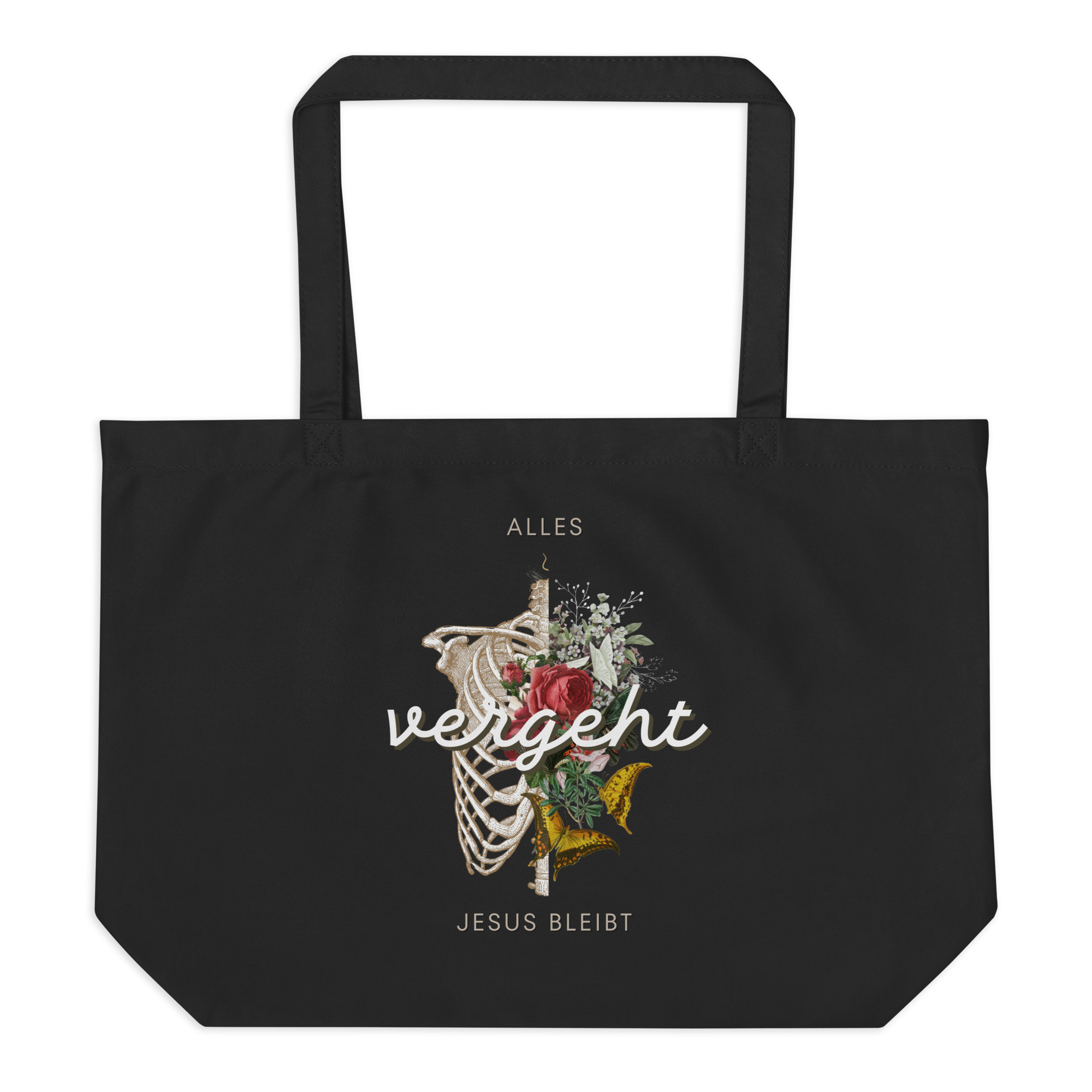Alles vergeht - Großer Bio-Baumwollbeutel – Bild 2