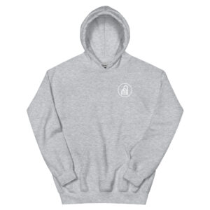Weißes Logo - Unisex-Kapuzenpullover – Bild 9