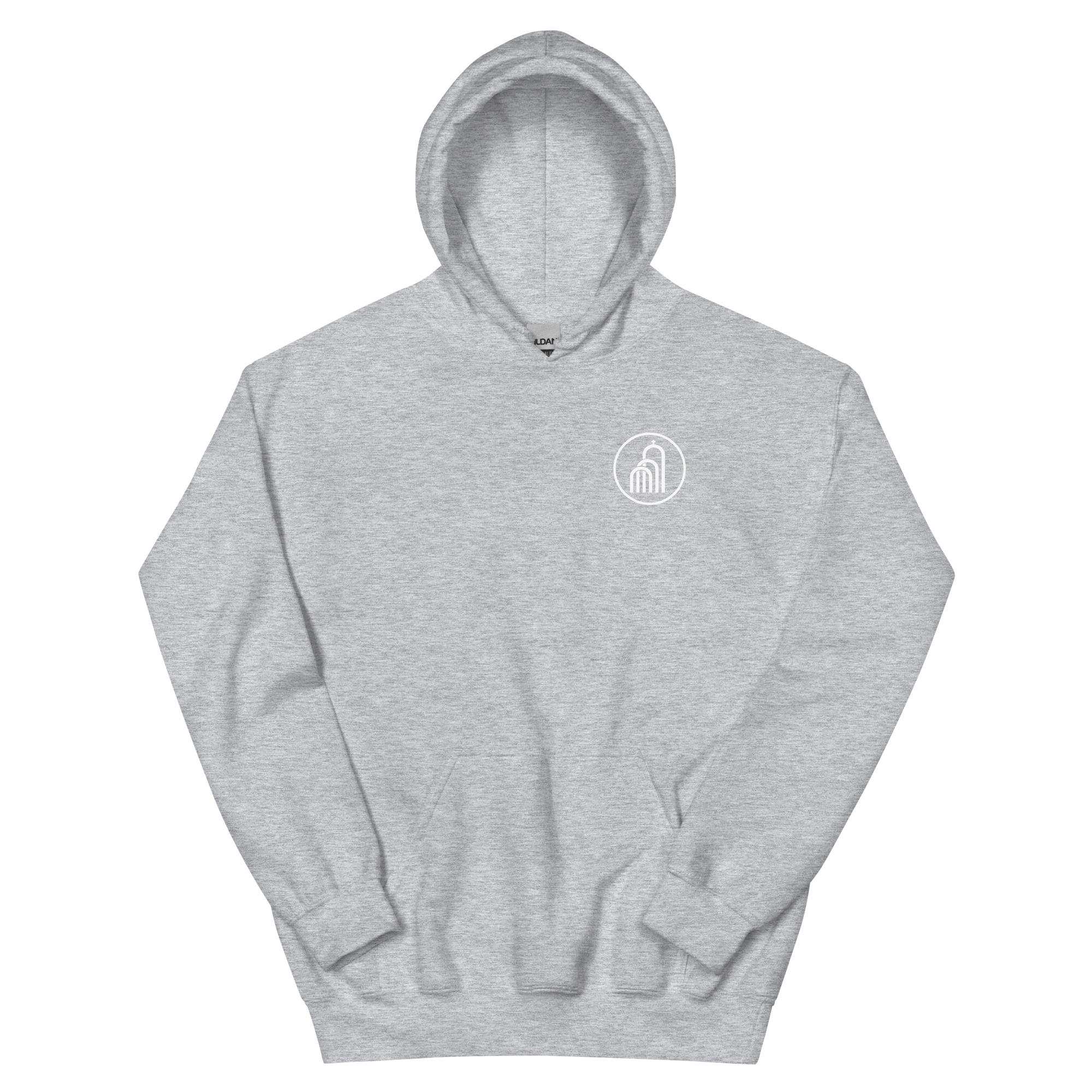 Weißes Logo - Unisex-Kapuzenpullover – Bild 9
