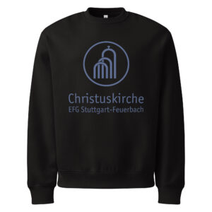 Blaues Logo groß - Schwerer Oversized Pullover – Bild 2