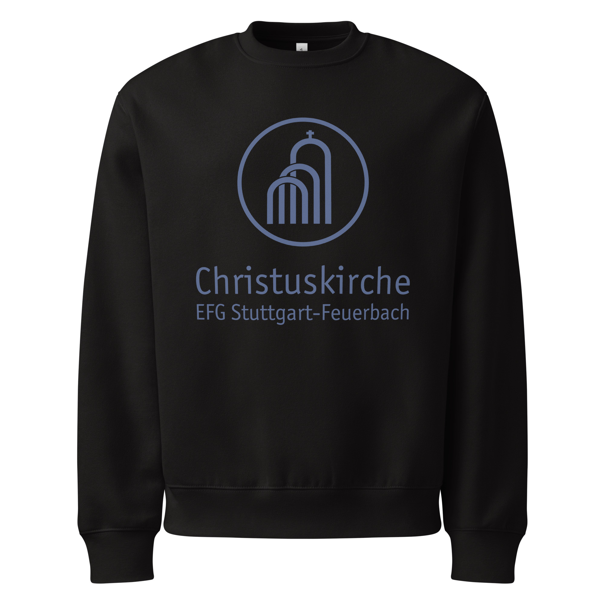 Blaues Logo groß - Schwerer Oversized Pullover – Bild 2