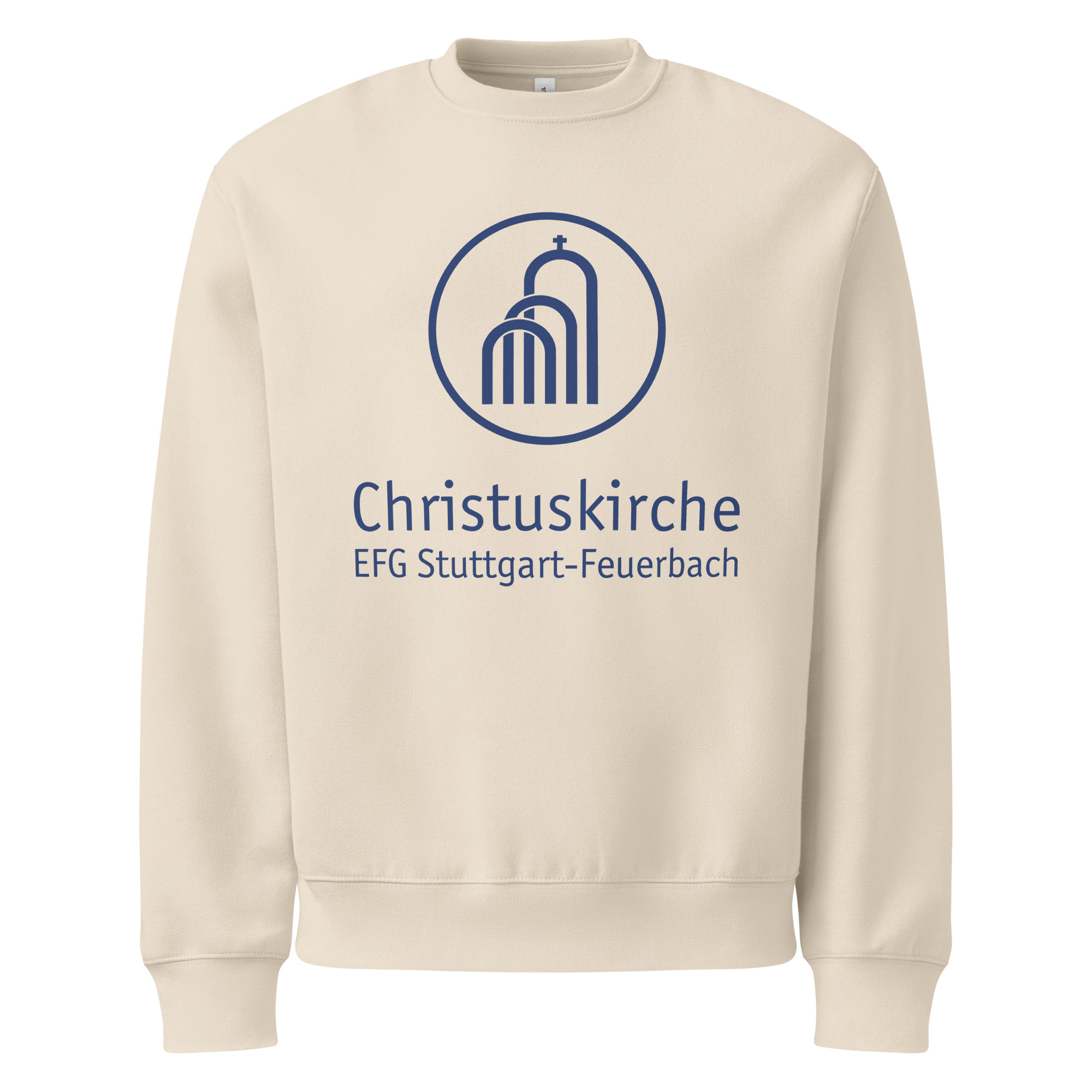 Blaues Logo groß - Schwerer Oversized Pullover – Bild 4