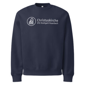 Weißes Logo groß - Schwerer Oversized Pullover – Bild 4