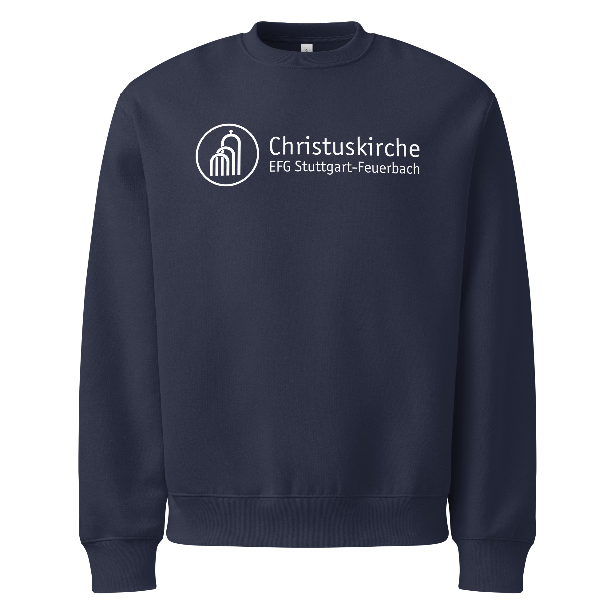 Weißes Logo groß - Schwerer Oversized Pullover – Bild 4