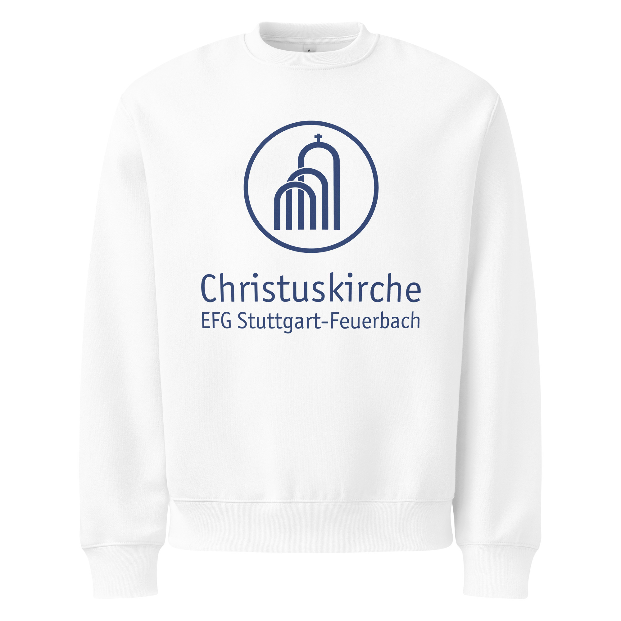 Blaues Logo groß - Schwerer Oversized Pullover – Bild 1