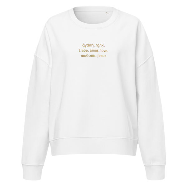 Liebe in Gold gestickt - Pullover für Damen