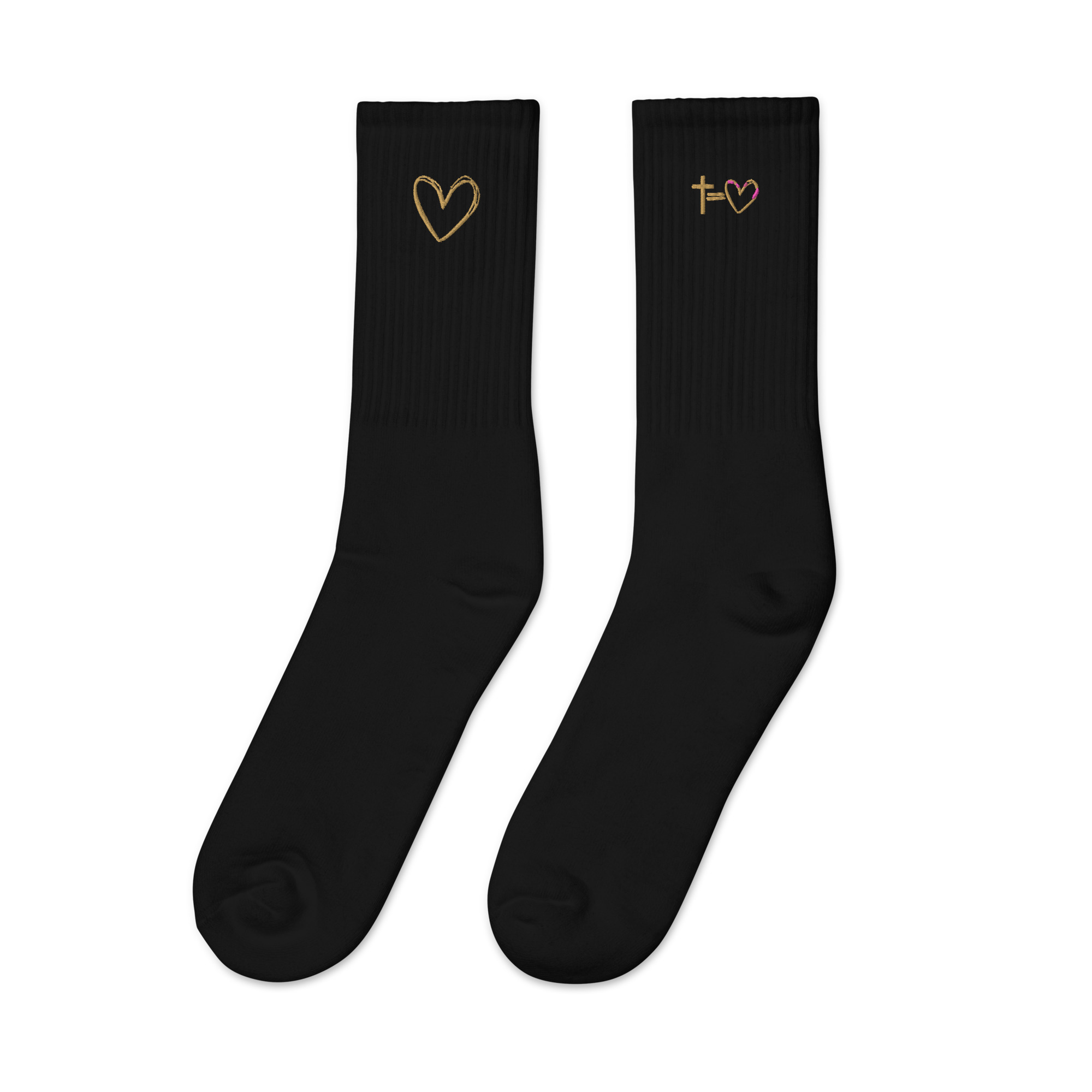 Kreuz = Herz - Bestickte Socken – Bild 1