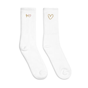 Kreuz = Herz - Bestickte Socken – Bild 4