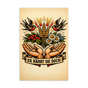 Er nährt sie doch - Postkarte