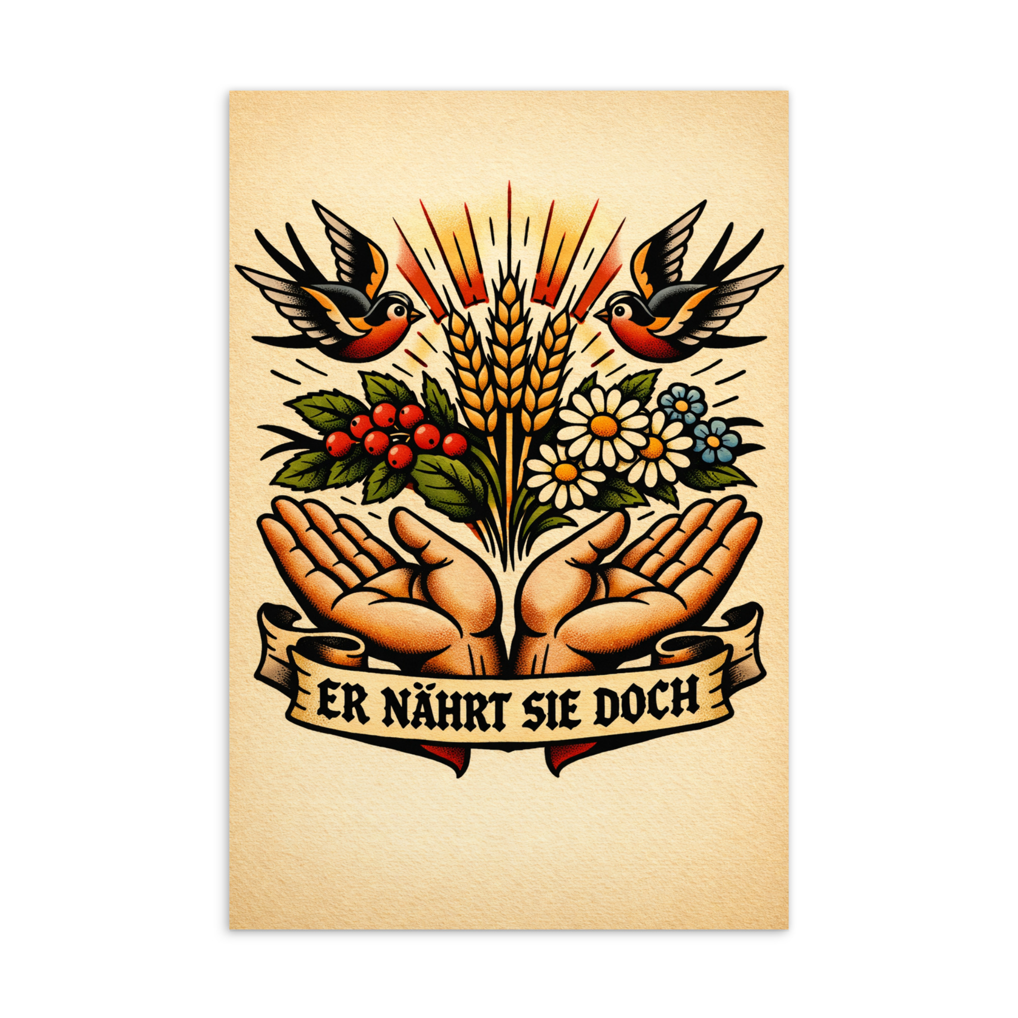 Er nährt sie doch - Postkarte – Bild 1