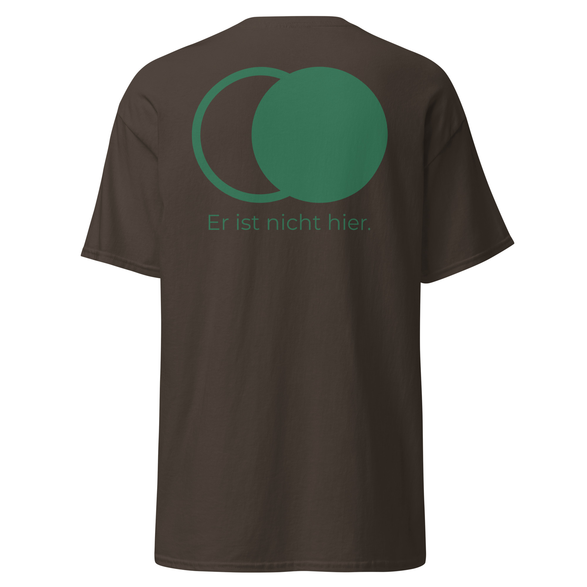 Er ist nicht hier - Stickerei vorne - T-Shirt – Bild 18