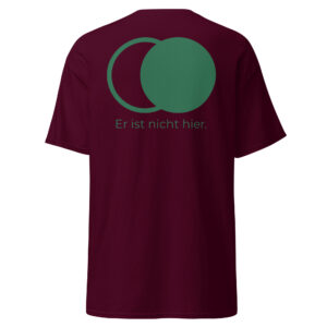 Er ist nicht hier - Stickerei vorne - T-Shirt – Bild 14