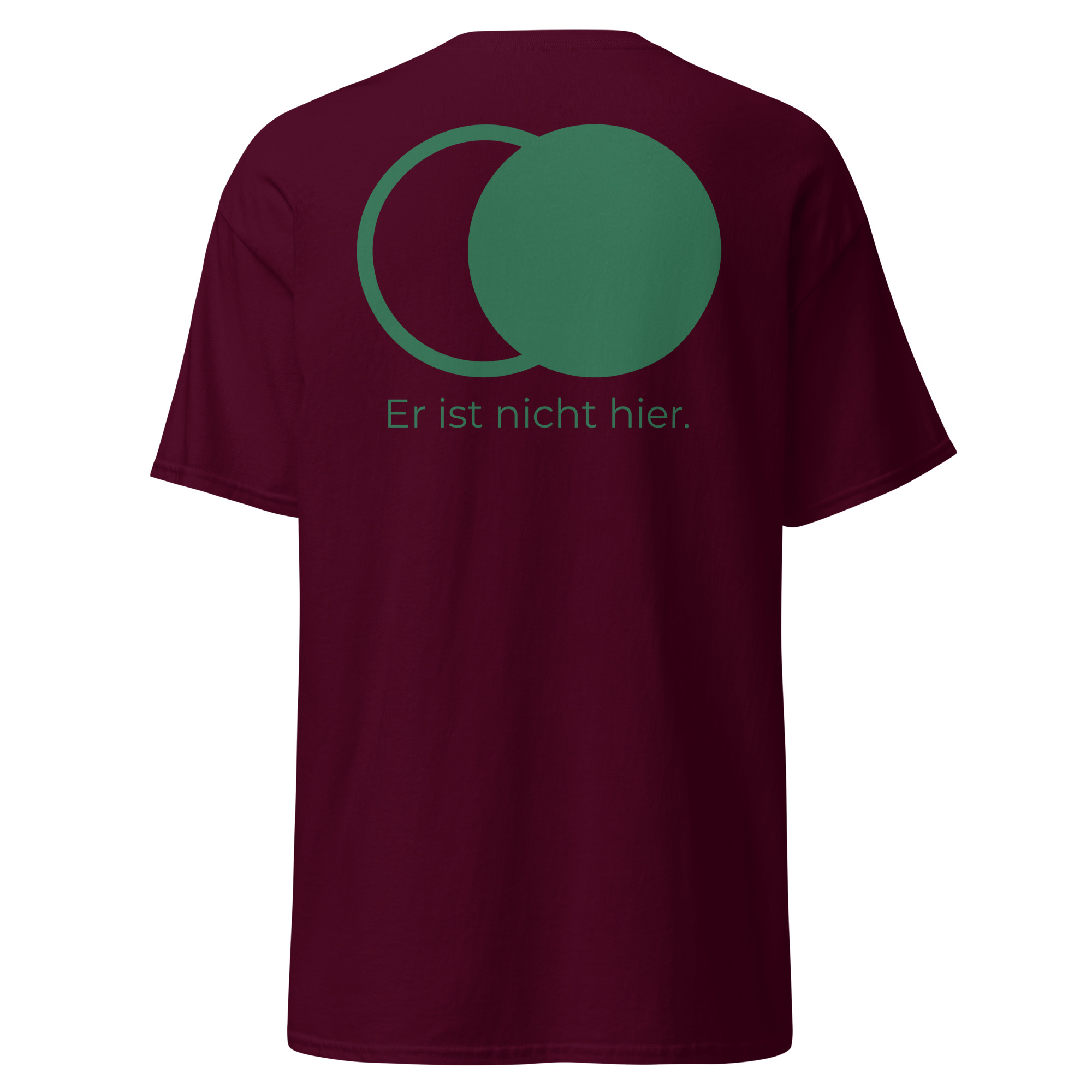 Er ist nicht hier - Stickerei vorne - T-Shirt – Bild 14