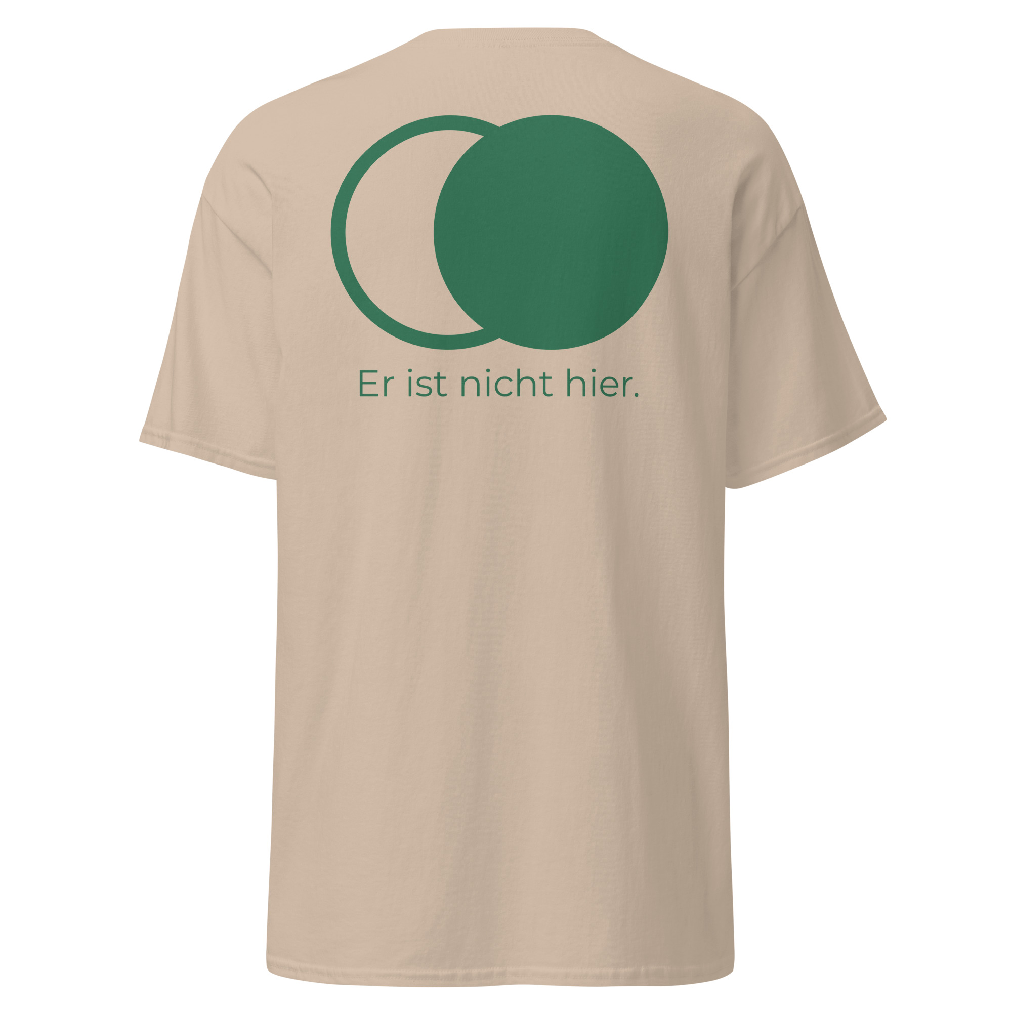 Er ist nicht hier - Stickerei vorne - T-Shirt – Bild 21